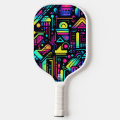 Neon Retro Tech Pickleball Paddle | 80s Gamer (Achterkant)