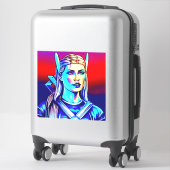 Neon Retro Viking Toute taille Vinyl Sticker (Sur valise)