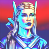 Neon Retro Viking Toute taille Vinyl Sticker (Devant)