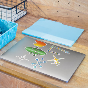 Neon Retro-vormen Sticker