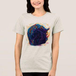 Neon Rhino Graffiti Energy Art Tri-Blend Shirt