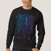 Neon Ribbenkast Skelet Grafische Sweater