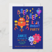 NEON ROBOT 2e Verjaardagsfeest Jongen Meisje Grapp Kaart (Voorkant)