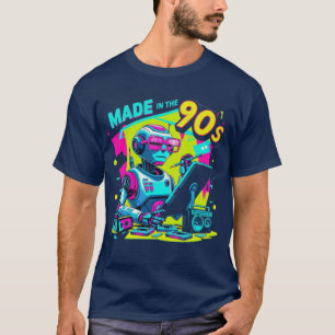 Neon Robot Designer Retro T-Shirt des années 90