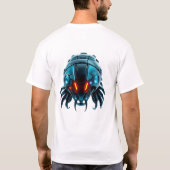 Neon robotduizendpoot gezicht t-shirt (Achterkant)