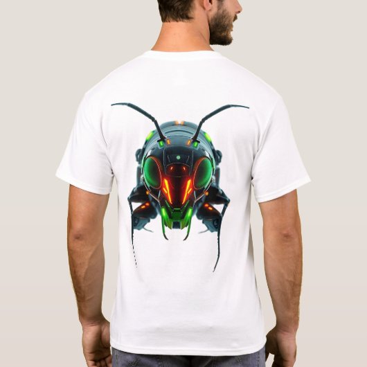 Neon robottermietengezicht t-shirt (Achterkant)