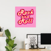 Neon Rock en Roll Poster (Thuiskantoor)