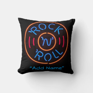 Neon Rock n Roll Decoratief Kussen voor Mancave
