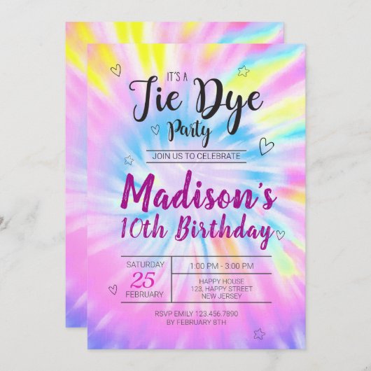 Neon Roller-schaats Verjaardagsuitnodiging Kaart (Voorkant / Achterkant)