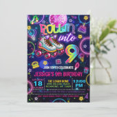 Neon Roller Skate 9e Invitation anniversaire (Debout devant)