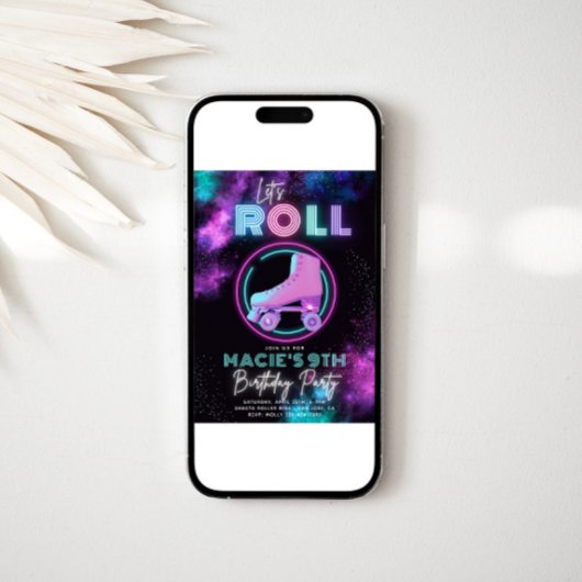 Neon Roller Skating Invitation | SCHAATS Kaart