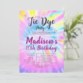 Neon Rollerskating Birthday Uitnodiging (Staand voorkant)