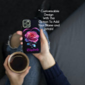 Neon Roos Kosmische Gepersonaliseerde Voeg Jouw na Case-Mate iPhone Case