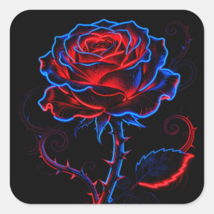 Neon Roos Sticker