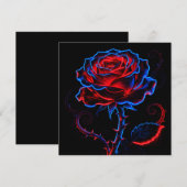 Neon Roos Uitnodiging (Voorkant / Achterkant)