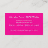 néon rose - ajoutez votre logo carte de visite (Dos)