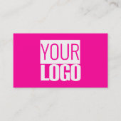 néon rose - ajoutez votre logo carte de visite (Devant)