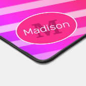 Neon rose orange rétro rayures géométriques Monogr (Coin)