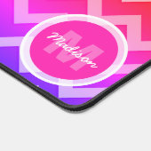 Neon rose orange violet Chevron rétro Monogram (Coin)