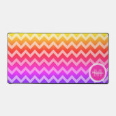 Neon rose orange violet Chevron rétro Monogram (Recto)