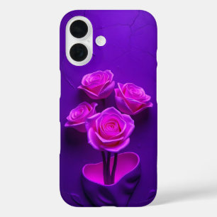 Neon Rose Rose Rose brillant Art Coque-Mate coque