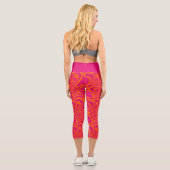 Neon rose Zebra Stripes femmes Capris Leggings (Verso)