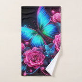 Neon Roses & papillon (Serviette à main)