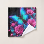 Neon Roses & papillon (Gant de toilette)