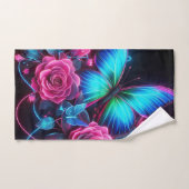 Neon Roses & papillon (Serviette à main)