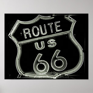 Neon "Route 66" Foto Poster