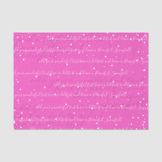 Neon Roze | Aangepaste scripttekst Elegant Kerstmi Tissuepapier (Voorkant)
