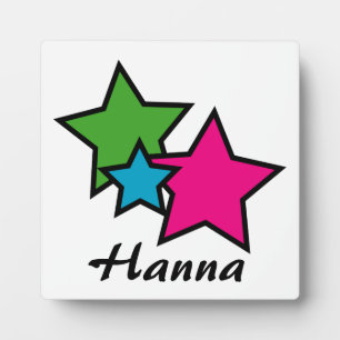 Neon Roze Blauw Groen Sterren Personaliseer Fotoplaat