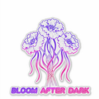 Neon Roze Bloem - Kunst Vinyl Sticker