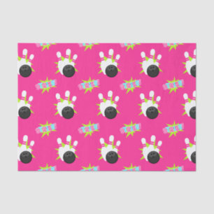 Neon roze bowling partij weefsel papier