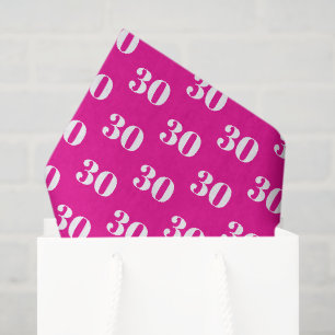 Neon roze cadeau tissuepapier voor 30e verjaardag