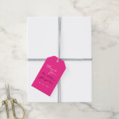 Neon roze cadeaulabel (Met Touw)