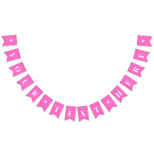 Neon Roze Effen Kleur Custom Vlaggetjes