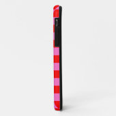 Neon Roze en Rood Geruite Checkerboard  Case-Mate iPhone Case (Achterkant/links)