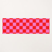 Neon Roze en Rood Geruite Checkerboard  Yogamat (Voorkant (horizontaal))