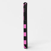 Neon Roze en Zwart Geruite Checkerboard  Case-Mate iPhone Case (Achterkant/links)