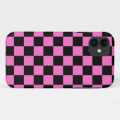 Neon Roze en Zwart Geruite Checkerboard  Case-Mate iPhone Case (Achterkant (horizontaal))
