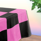 Neon Roze en Zwart Geruite Checkerboard  Tafelkleed