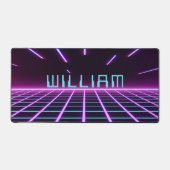 Neon Roze Futuristische Retro Stijl Jaren 80 Video Bureaumat (Voorkant)