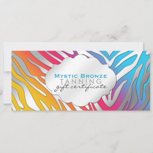 Neon Roze & Geel Zebraprint Cadeaubonnen (Voorkant)