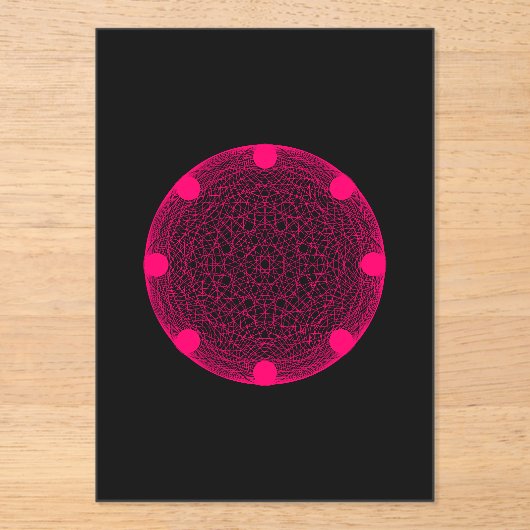 Neon Roze Geometrische Acryl Uitnodigen - Acryl Uitnodigingen (Voorkant)