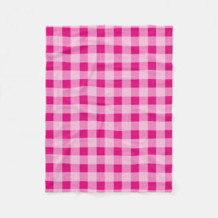 Neon roze gingham patroon fleece picknickdekens deken
