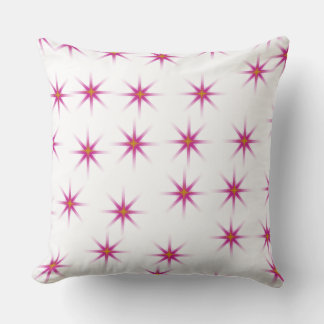 Neon roze gloeiende sterren patroon kussen