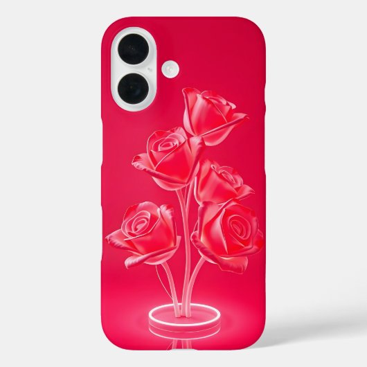Neon Roze Glow Rozen Hoesje-Mate iPhone Case (Achterkant)