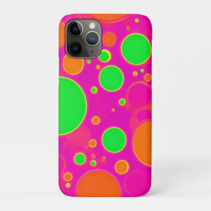Neon Roze & Groen Retro Cirkel Ontwerp iPhone 11 Pro Hoesje