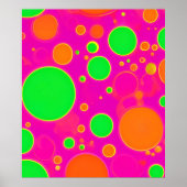 Neon Roze & Groen Retro Cirkel Ontwerp Poster (Voorkant)